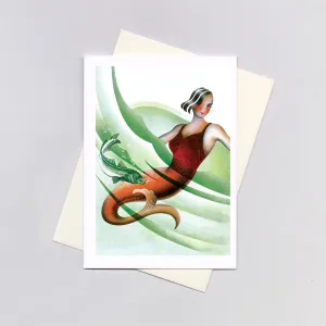 Mermaid in a Suit - Mermaids Greeting Card