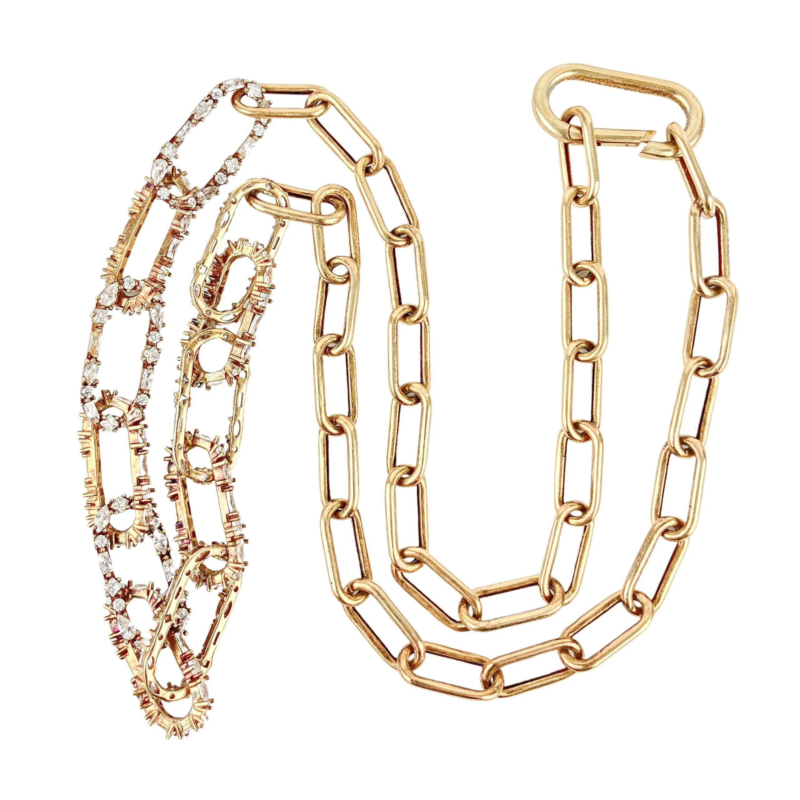 Nickho Rey Crystal Chain Necklace in Gold