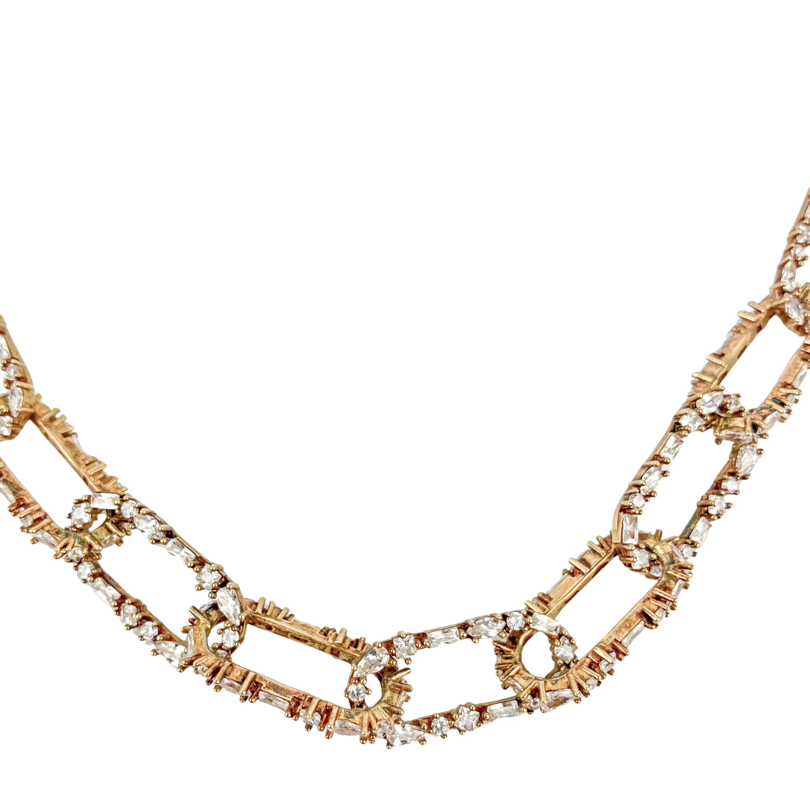 Nickho Rey Crystal Chain Necklace in Gold