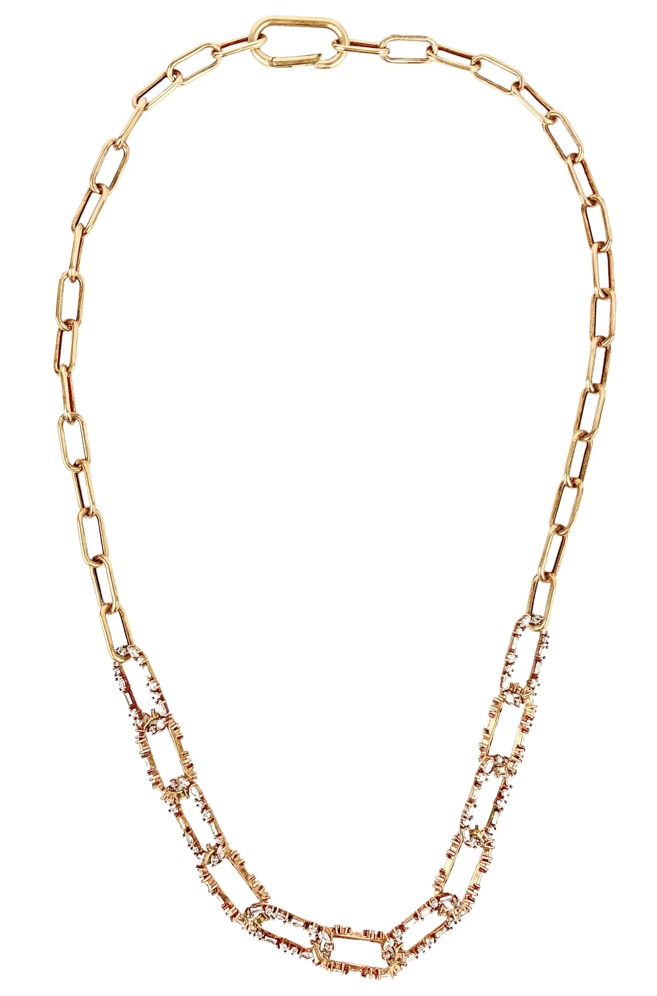 Nickho Rey Crystal Chain Necklace in Gold