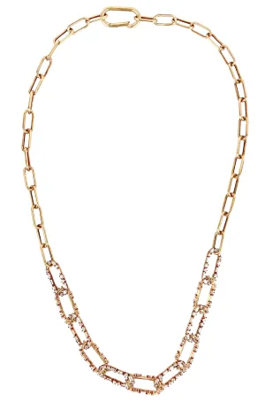 Nickho Rey Crystal Chain Necklace in Gold