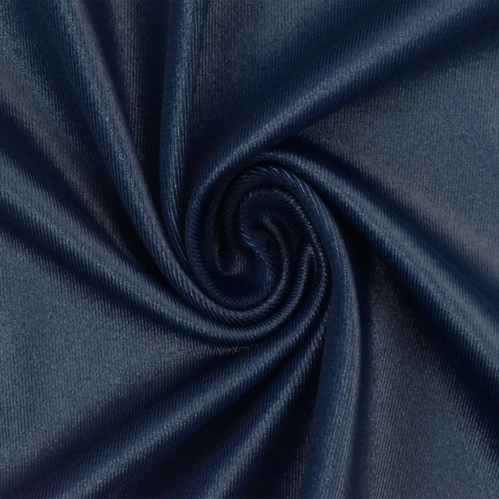 Oil Dark Blue Famous Maker Stretch Satin Tricot Swimwear Fabric
