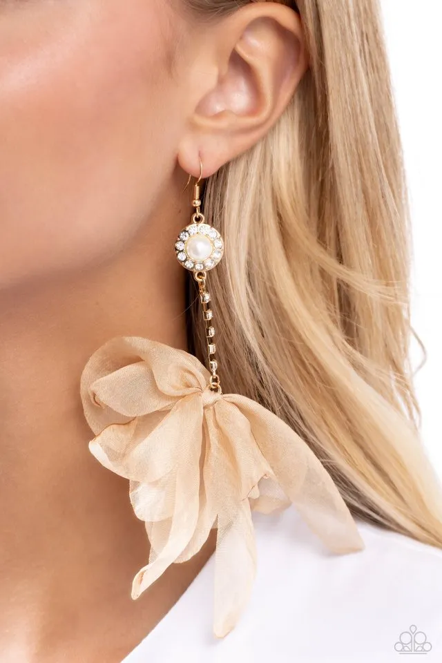 Paparazzi Earring ~ Seriously Sheer - Brown