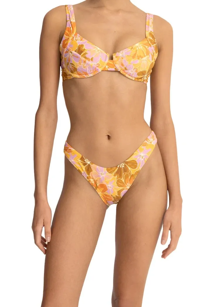 RHYTHM Women's Mahana Hi-Cut Bikini Bottom Yellow
