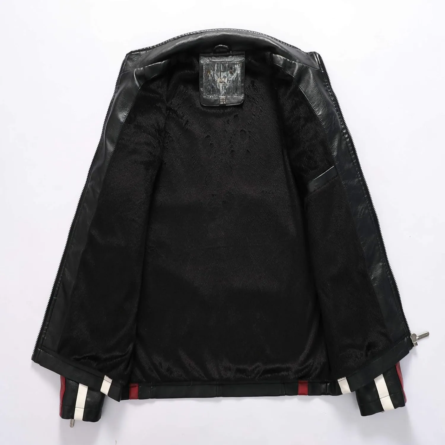 Stand-up collar men's motorcycle leather motorcycle racing suit color-blocking PU simulation leather jacket