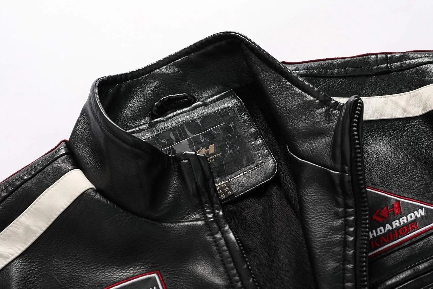 Stand-up collar men's motorcycle leather motorcycle racing suit color-blocking PU simulation leather jacket