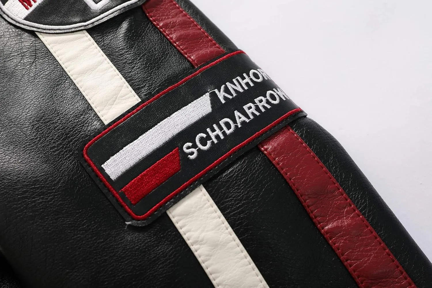 Stand-up collar men's motorcycle leather motorcycle racing suit color-blocking PU simulation leather jacket