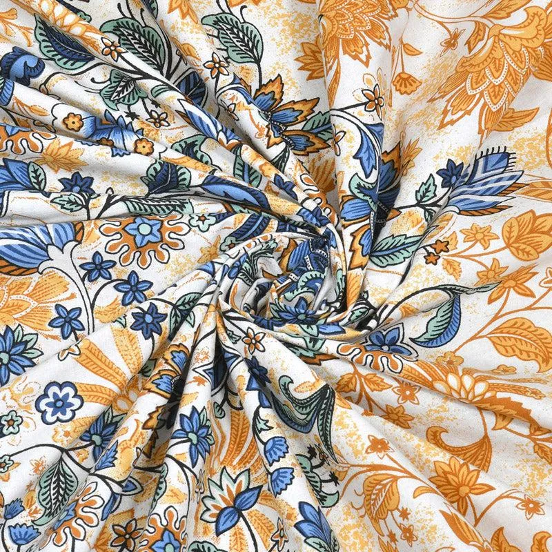 Stevie Floral Bedsheet - Blue & Yellow