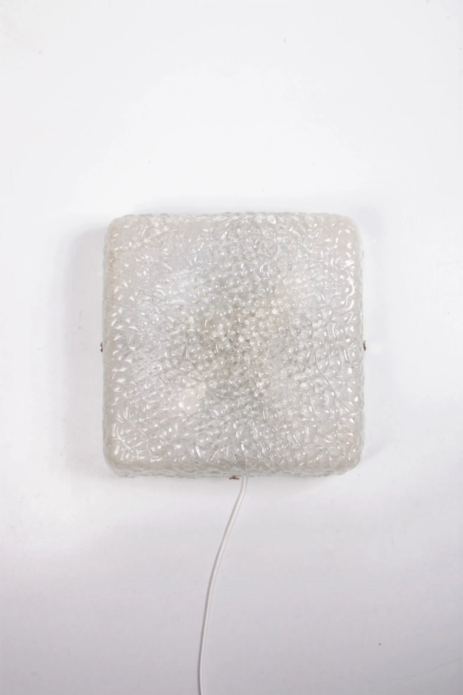 Stunning Vintage Ceiling Lamp with Ice Glass Shade from Kaiser Leuchten, 1960s
