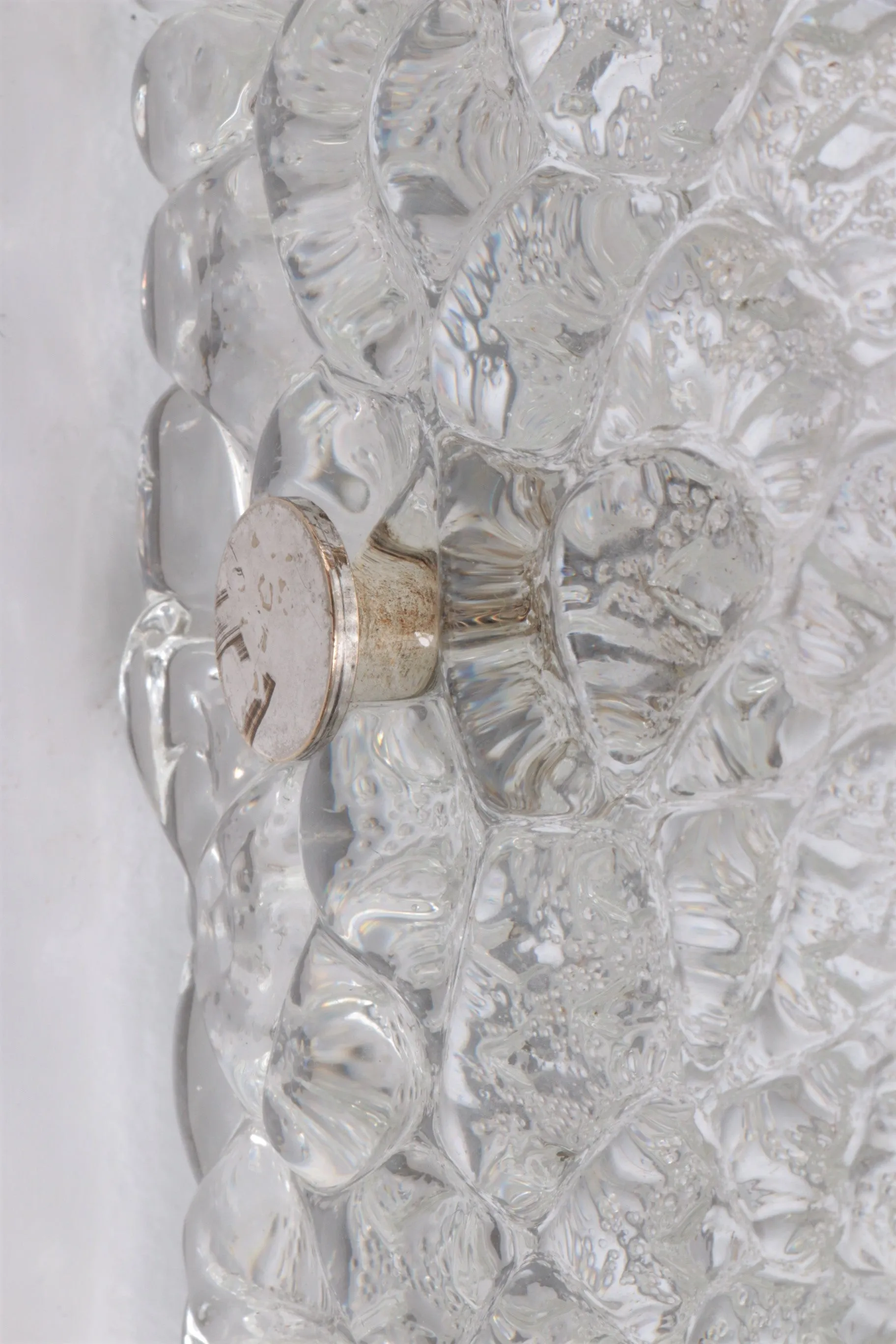 Stunning Vintage Ceiling Lamp with Ice Glass Shade from Kaiser Leuchten, 1960s
