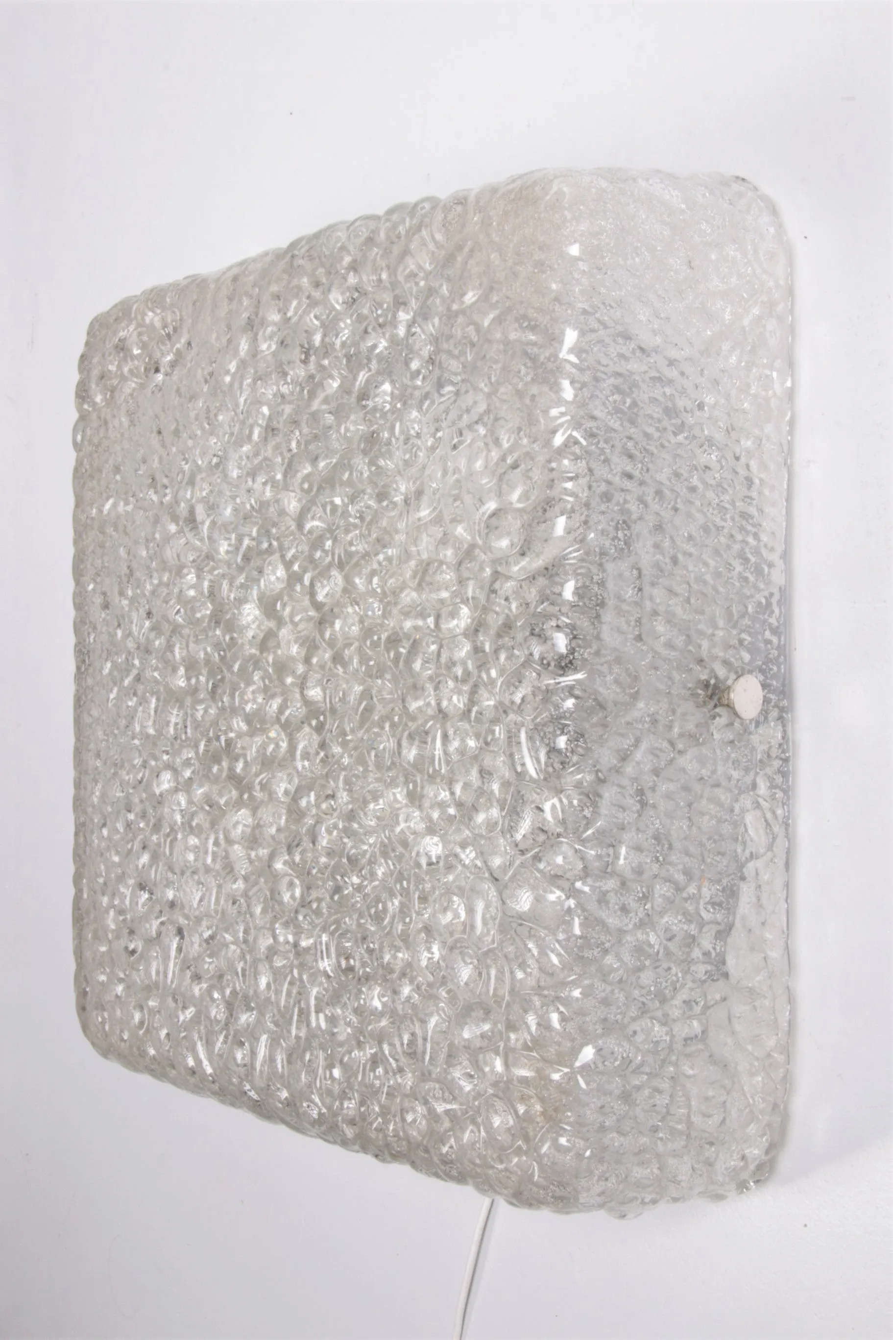 Stunning Vintage Ceiling Lamp with Ice Glass Shade from Kaiser Leuchten, 1960s