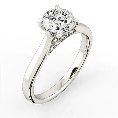 The Flor Ring | Round Lab Diamond Engagement Hidden Halo Solitaire