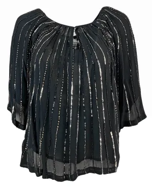 Velvet by Graham & Spencer Barbara Embellished Blouse in Black