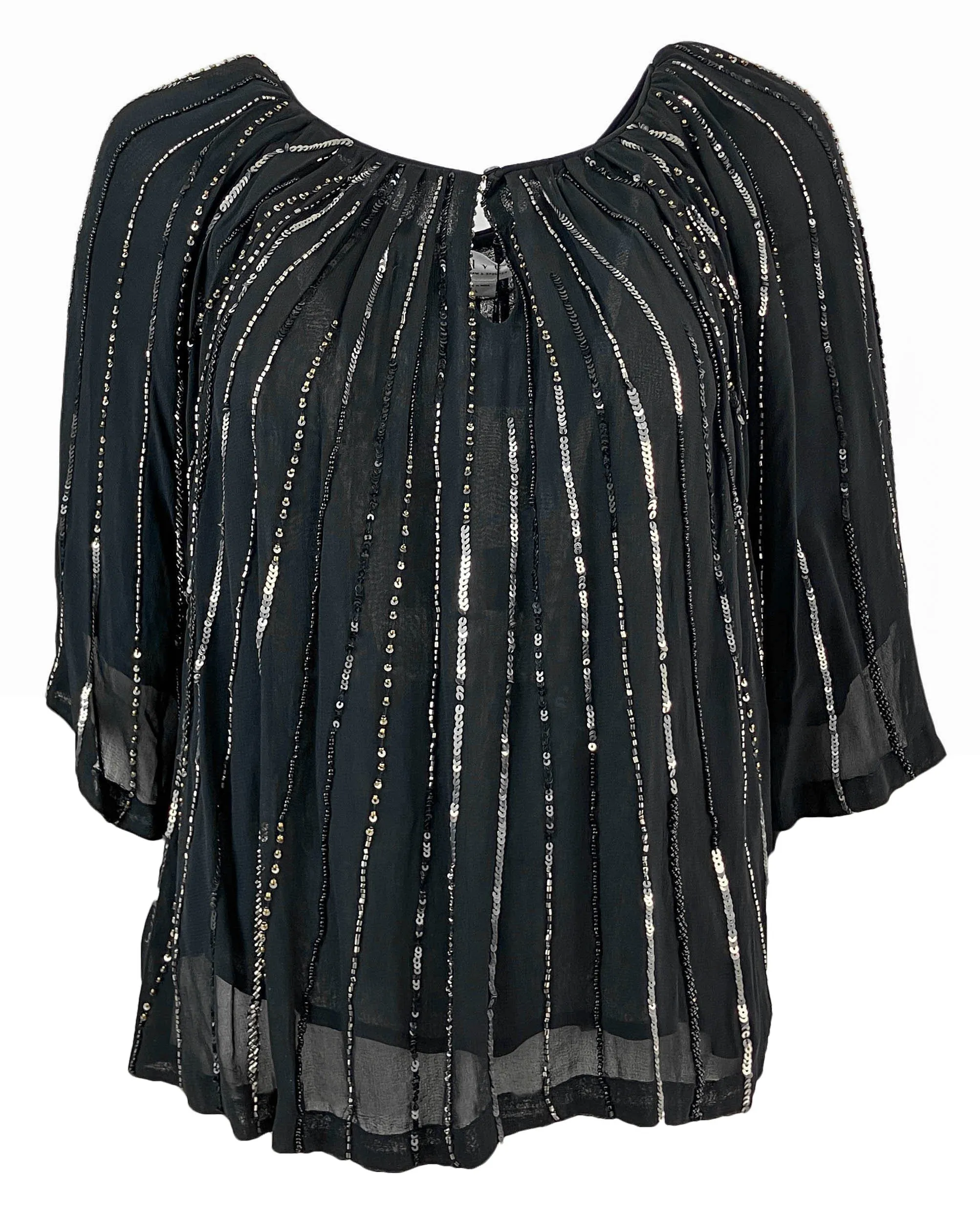 Velvet by Graham & Spencer Barbara Embellished Blouse in Black