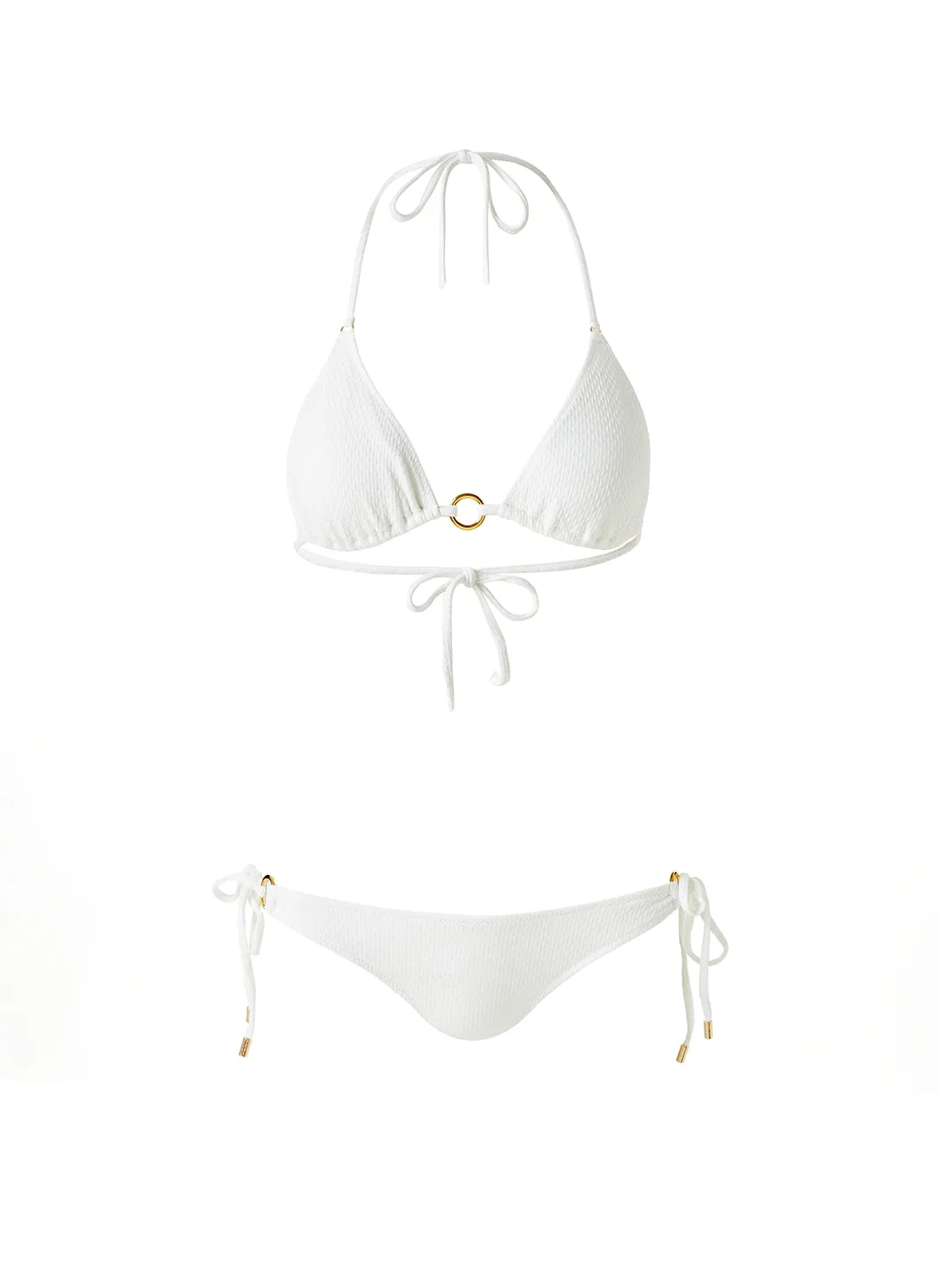 Venice White Textured Bikini Bottom