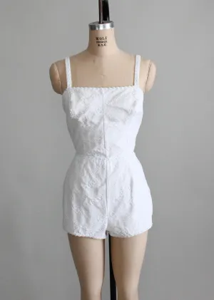 Vintage 1950s White Playsuit Swimsuit