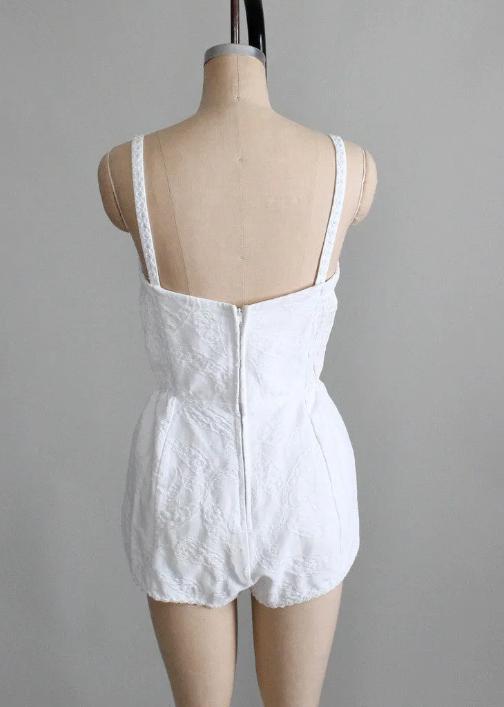 Vintage 1950s White Playsuit Swimsuit