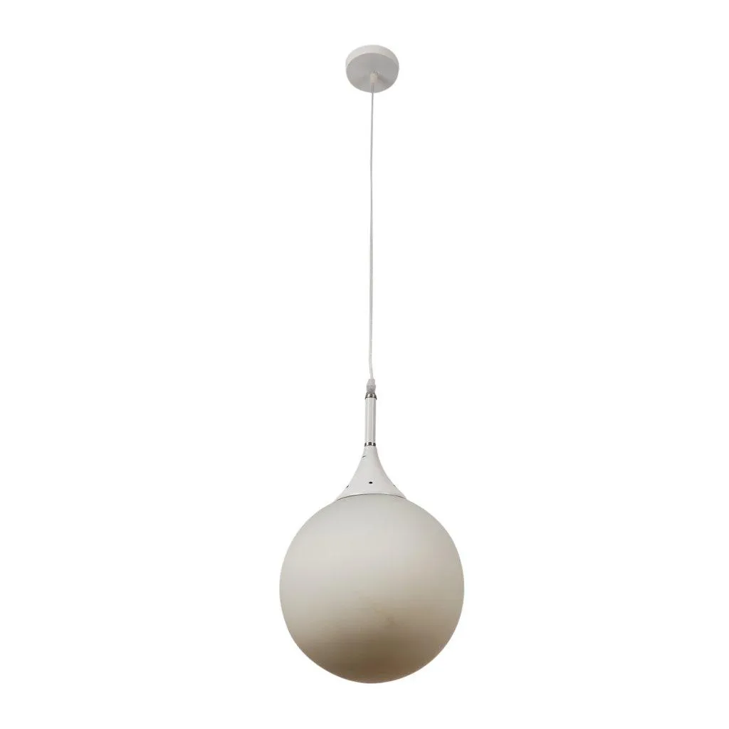 White Metal Hanging Light - 8-INCH-DOOM-MF - Included Bulb