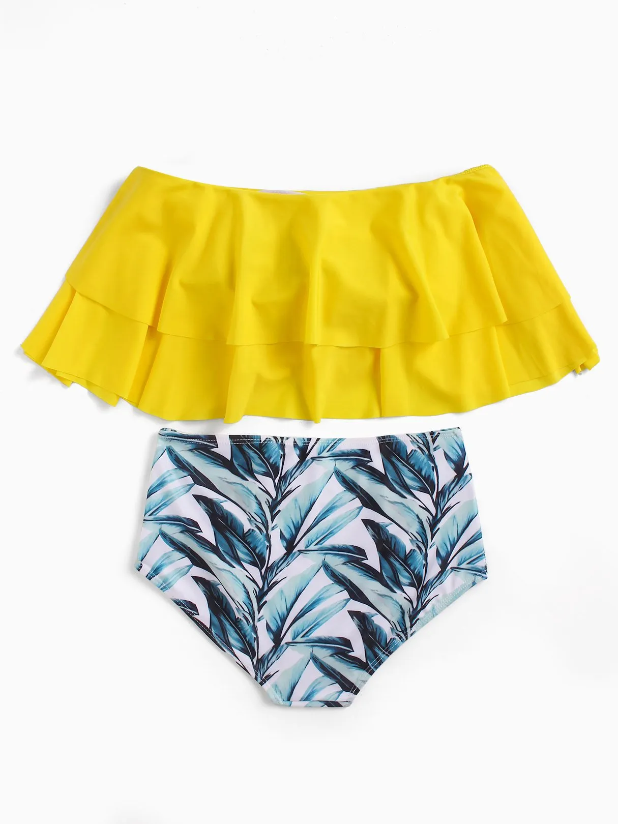 Wholesale Off The Shoulder Short Sleeve Floral Print Backless Bikinis