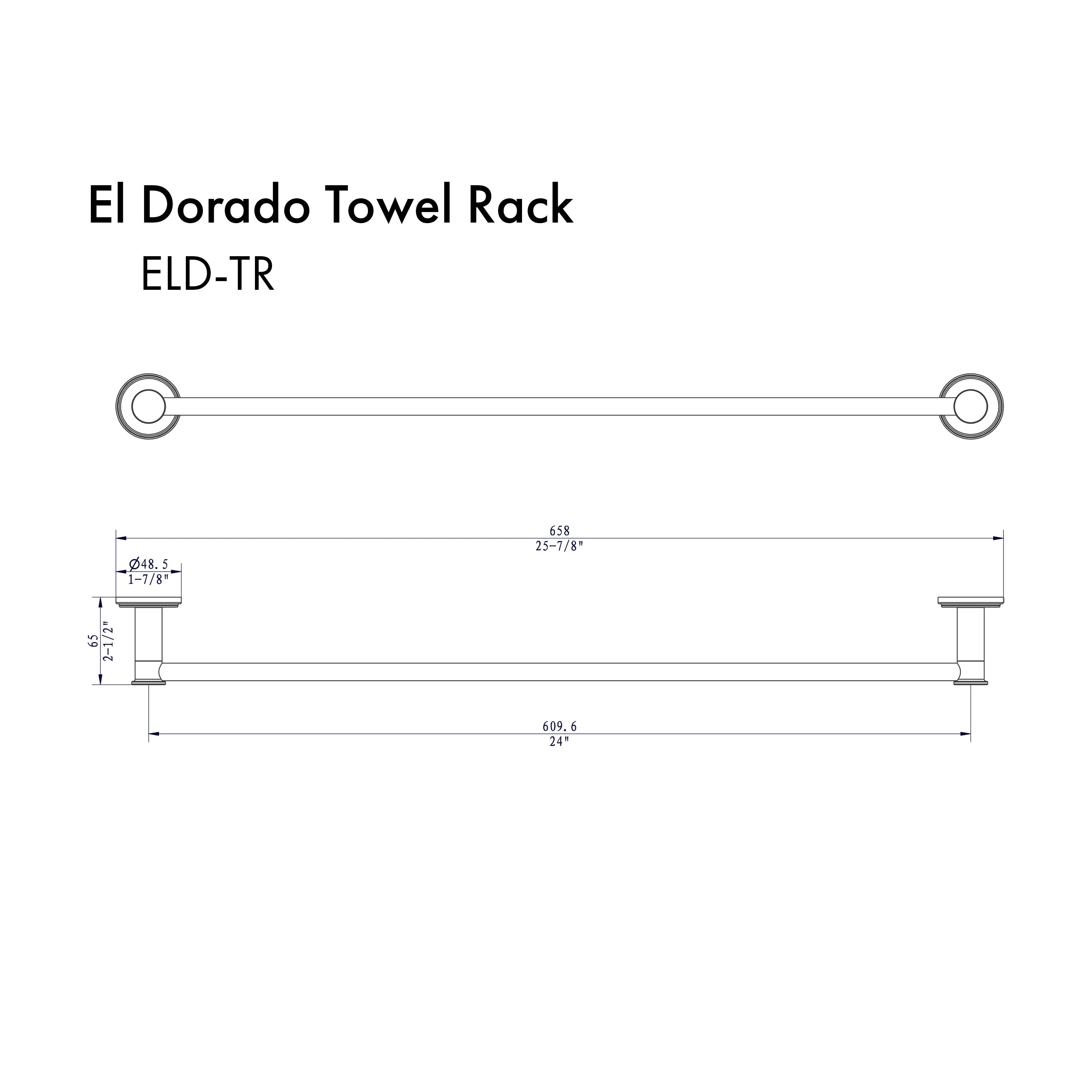 ZLINE El Dorado Towel Rail in Matte Black (ELD-TR-MB)